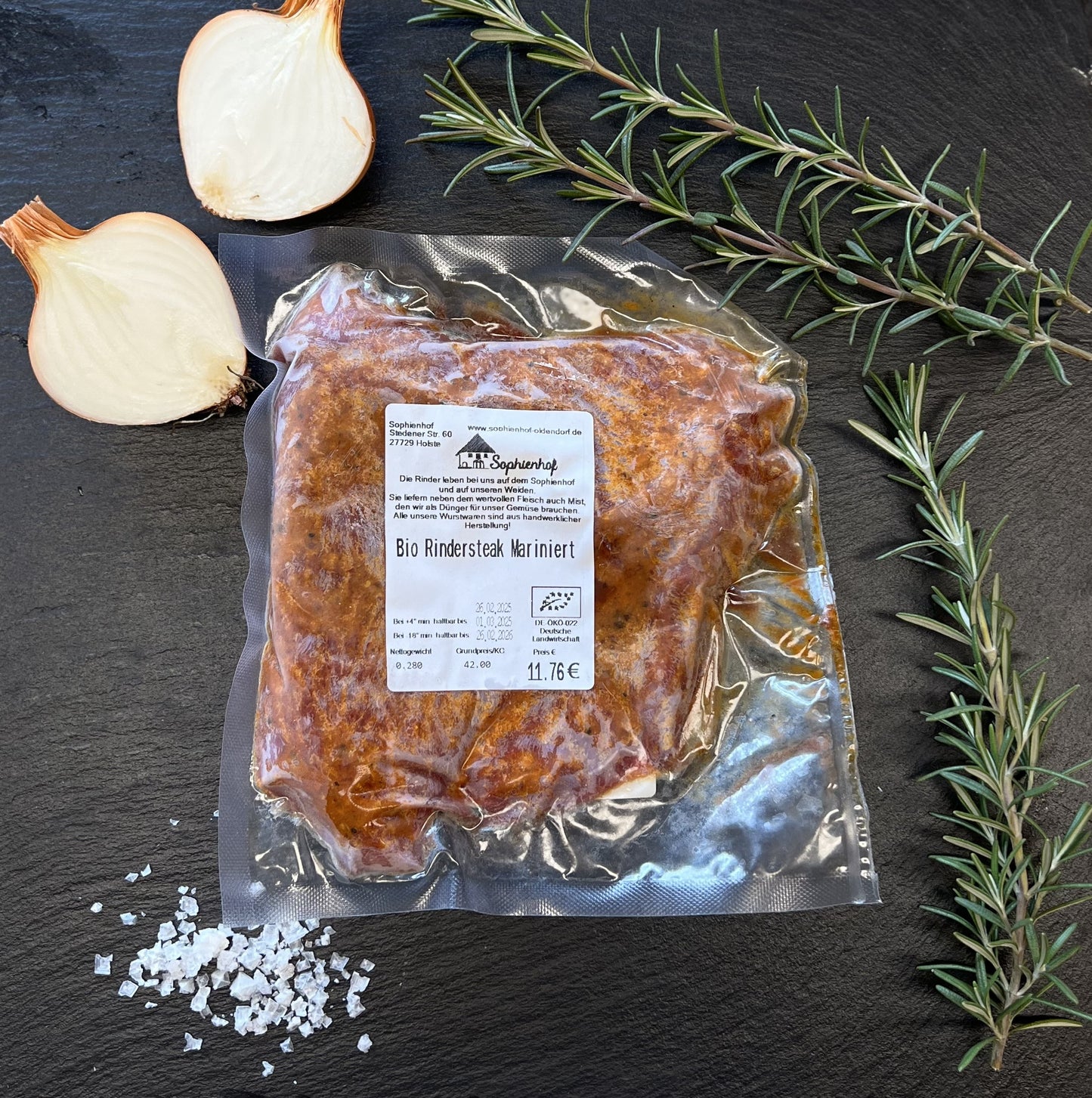 Bio Welsh Black Hüftsteak mit Texas-Marinade 2 Stücke (tiefgefroren)